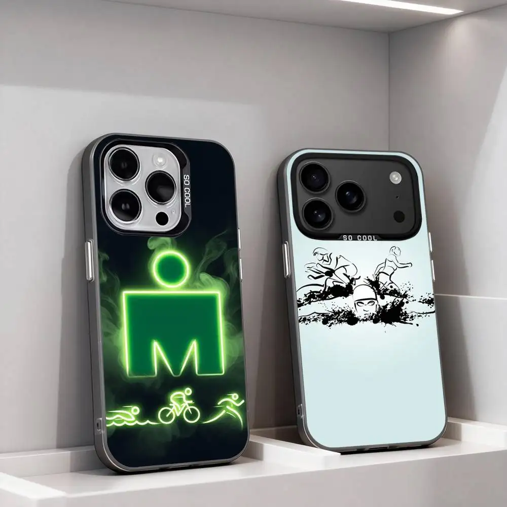 

Triathlon Swim Bike Run Tri Phone Case For iPhone 17,16,15,14,13,12,11,Pro,XS,Max,Plus,Mini,SE4,E IMD Matte Black