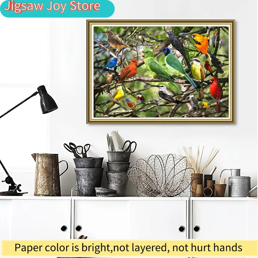 1 Caja de Piezas de Rompecabezas de Papel - Se Encajan Perfectamente para Adultos, Juego de "Aves" - Ideal para Fiestas, Actividades Familiares y de Amigos