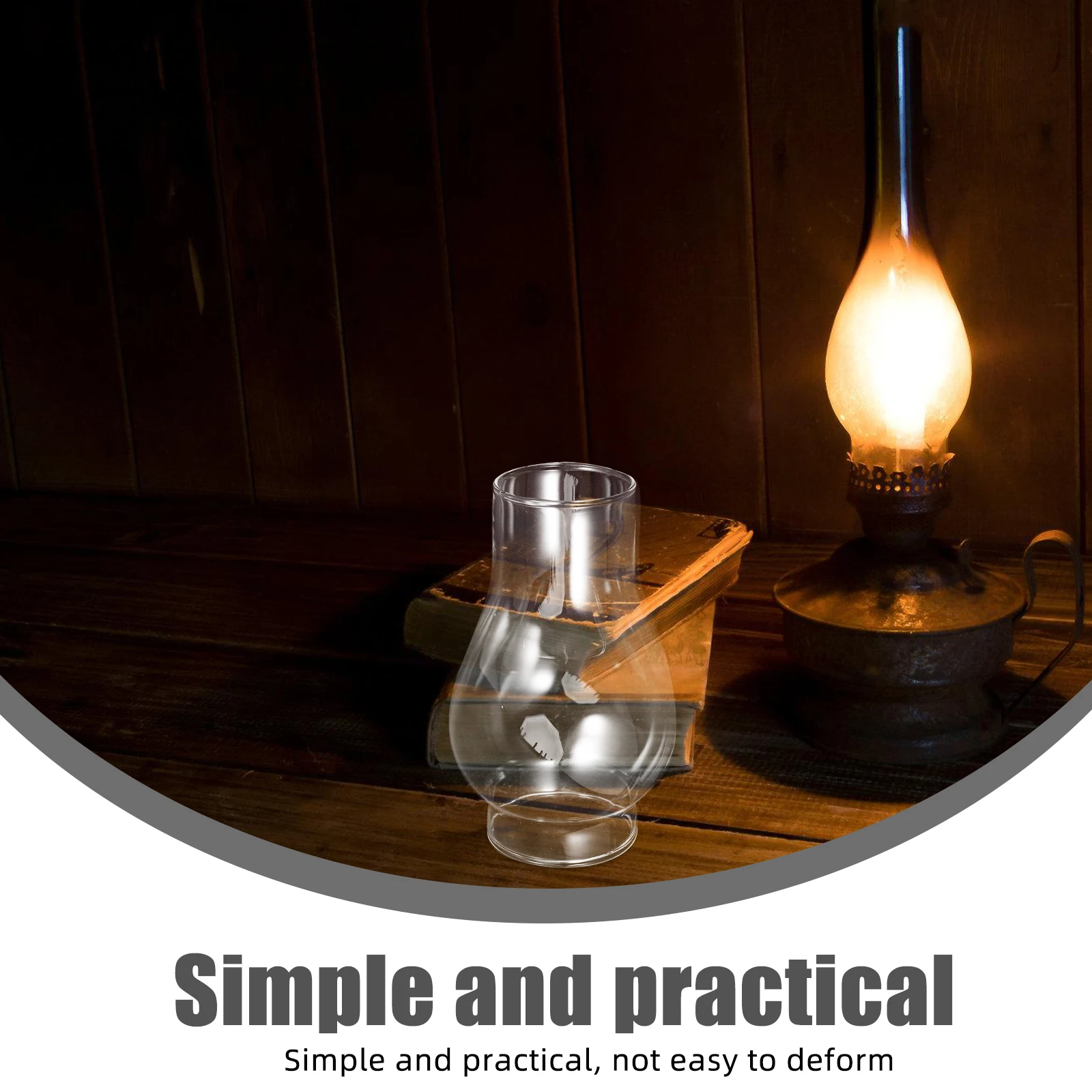 

Traditional Lamp Glass Shade Replacement Frosted and Clear Chimney for Oil Lamps Vintage Style Decorative Light Cover