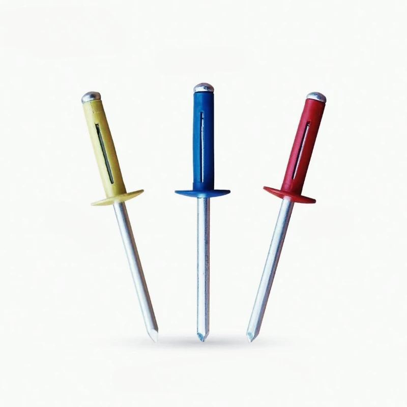 50 pçs colorido pintado de alumínio tri-fold pop rebites grande flange blub rebite cego rebites de fixação automotiva decoração para casa