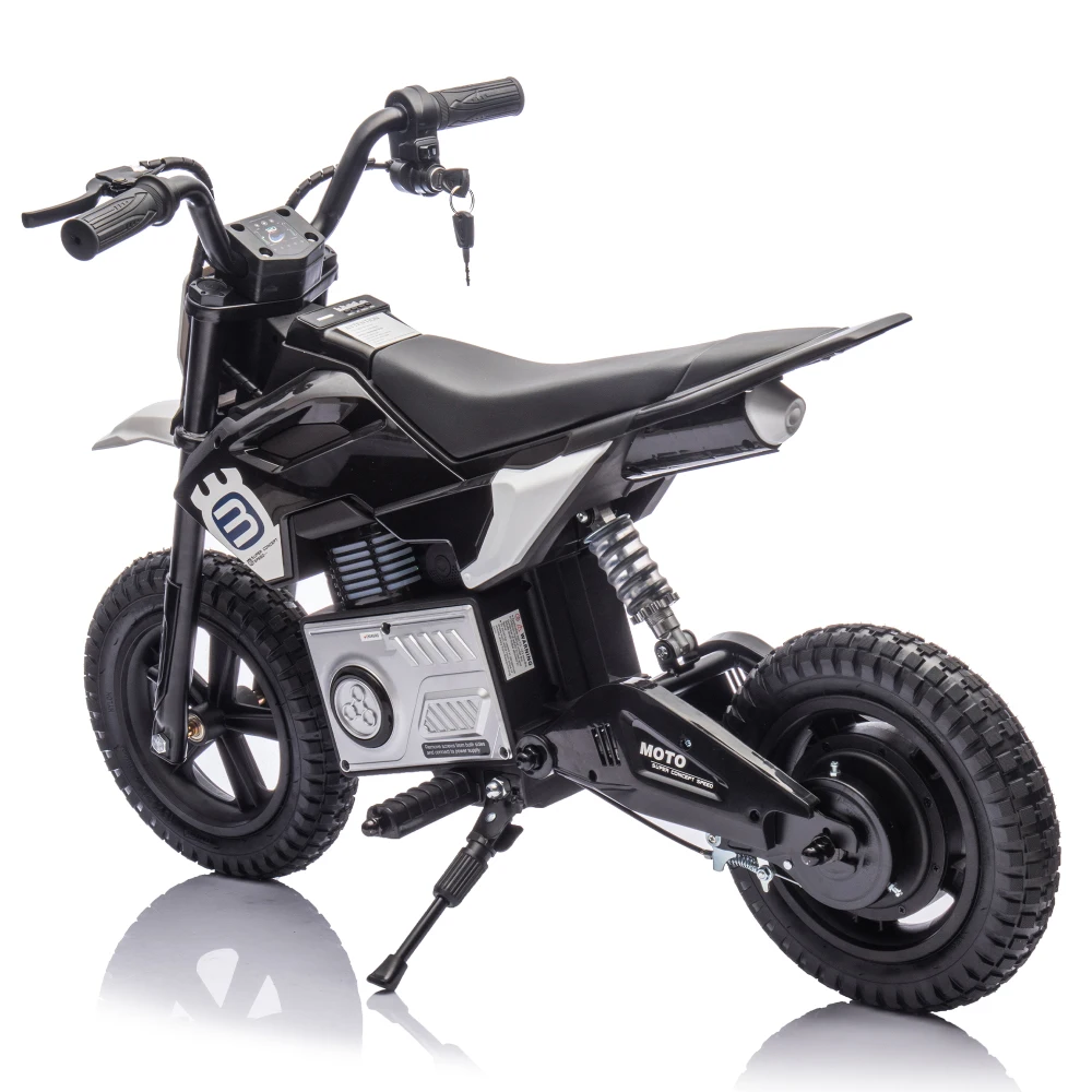 24V Kids Ride On Electric Toy Motocross Motorcycle,200W High Speed Hub Motor,Rear wheel shock absorber,Speeds 3.11-9.32MPH