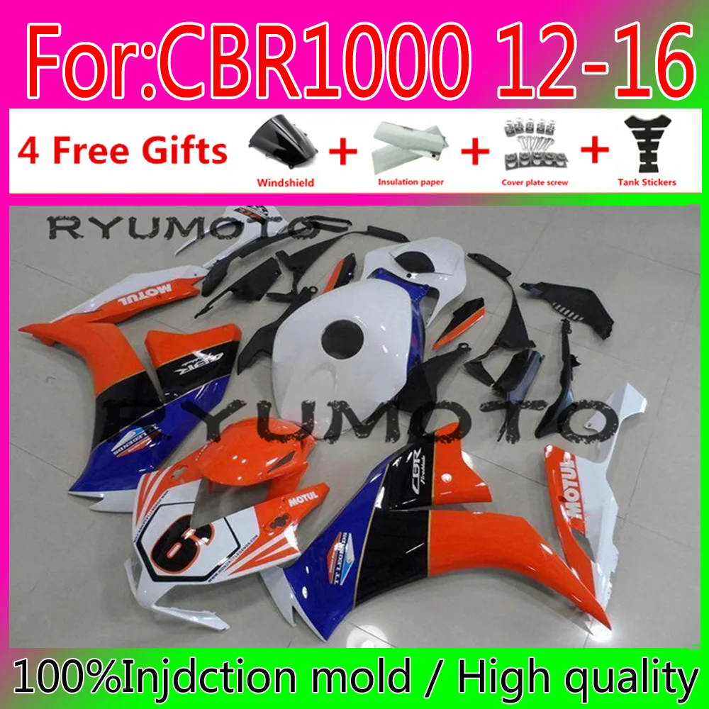 

New ABS Motorcycle Fairings Kit Fit For Honda CBR 1000 rr 2012 2016 CBR1000rr 2012 2016 CBR 1000 RR 12-16 fairings white orange