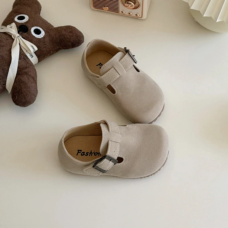 New Spring Fiats Shoes for Children Buckle Strap Daily Life Fashion Comfortable Pretty Versatile Good Quality UK Vintage Shoes