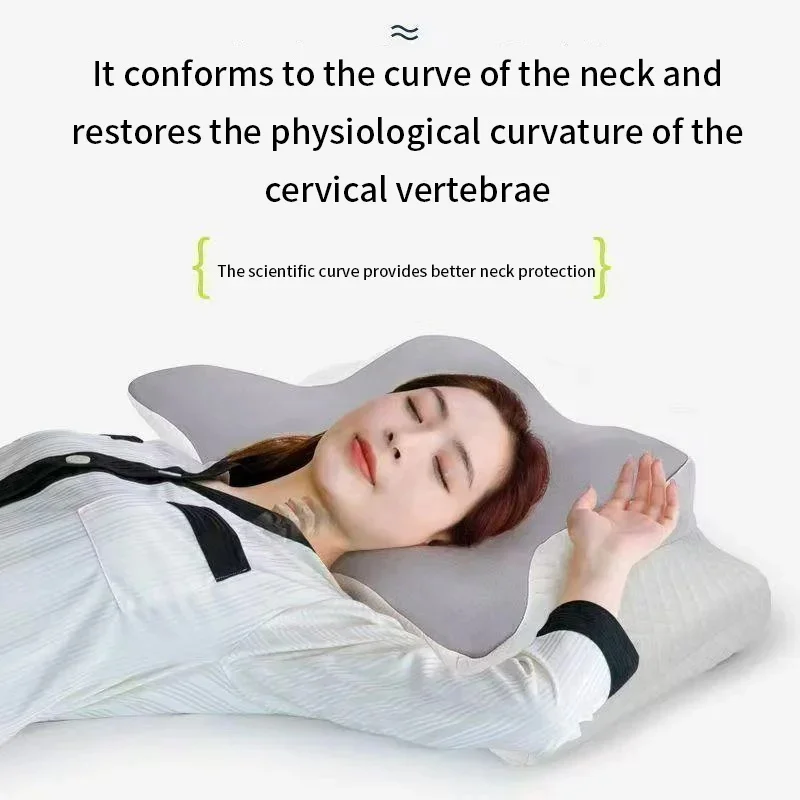 Ergonomic Butterfly Memory Foam Pillow With Contoured Neck Support for Cooler Summer Sleep