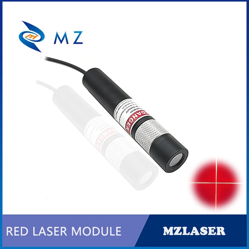 Modul Laser Lintas Fokus Dapat Disesuaikan 638nm 100/200 /300MW Laser Lintas Merah Kelas Industri + Braket + Daya