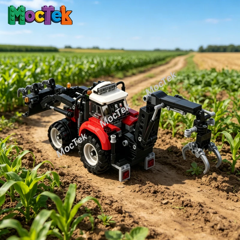 

Heavy Load Forest Logging Tractor MOC Bricks Retro Rural Transport Car Building Blocks Model DIY Assembly Educational Toys