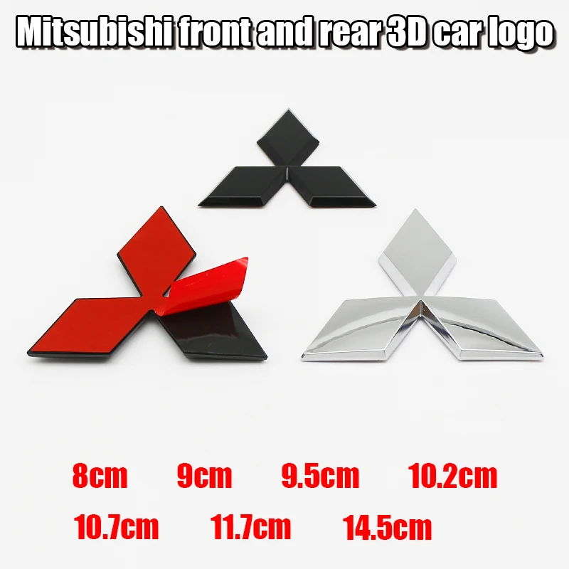 ABS Auto-Frontgrill-Emblem für Mitsubishi Outlander Ralliart Lancer Colt Delica Triton ASX Pajero EVO Heckklappen-Abzeichen Aufkleber