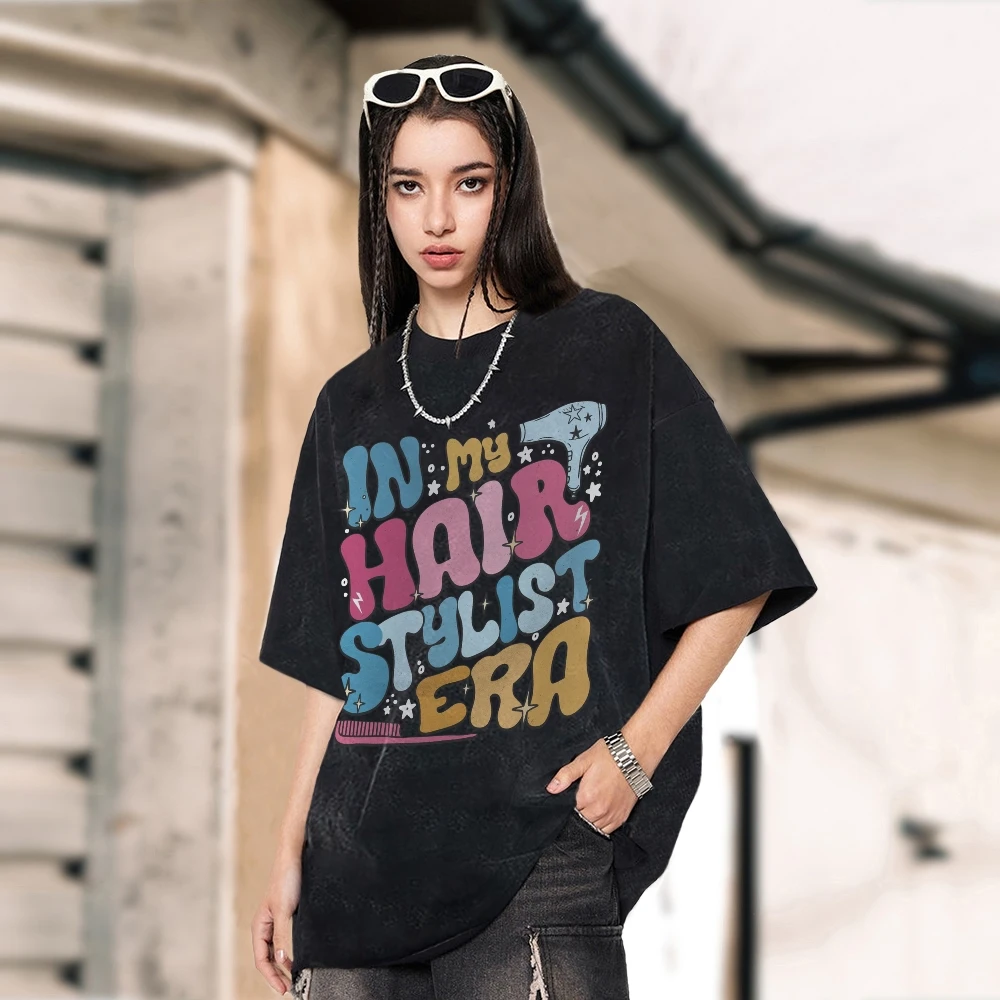 

Washed Tee Clothes Y2K For Women and Men Letter Print T-Shirt Oversized Unisex T-Shirt Cotton 2024 Summer Graphic 15 Colors