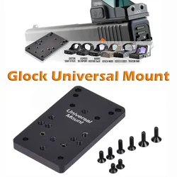 Universal Glock Scope Mount Plate Tactical Hunting Pistol Red Dot Scope Optics Base for Glock 17 19 Handgun RMR/MROS Adapter