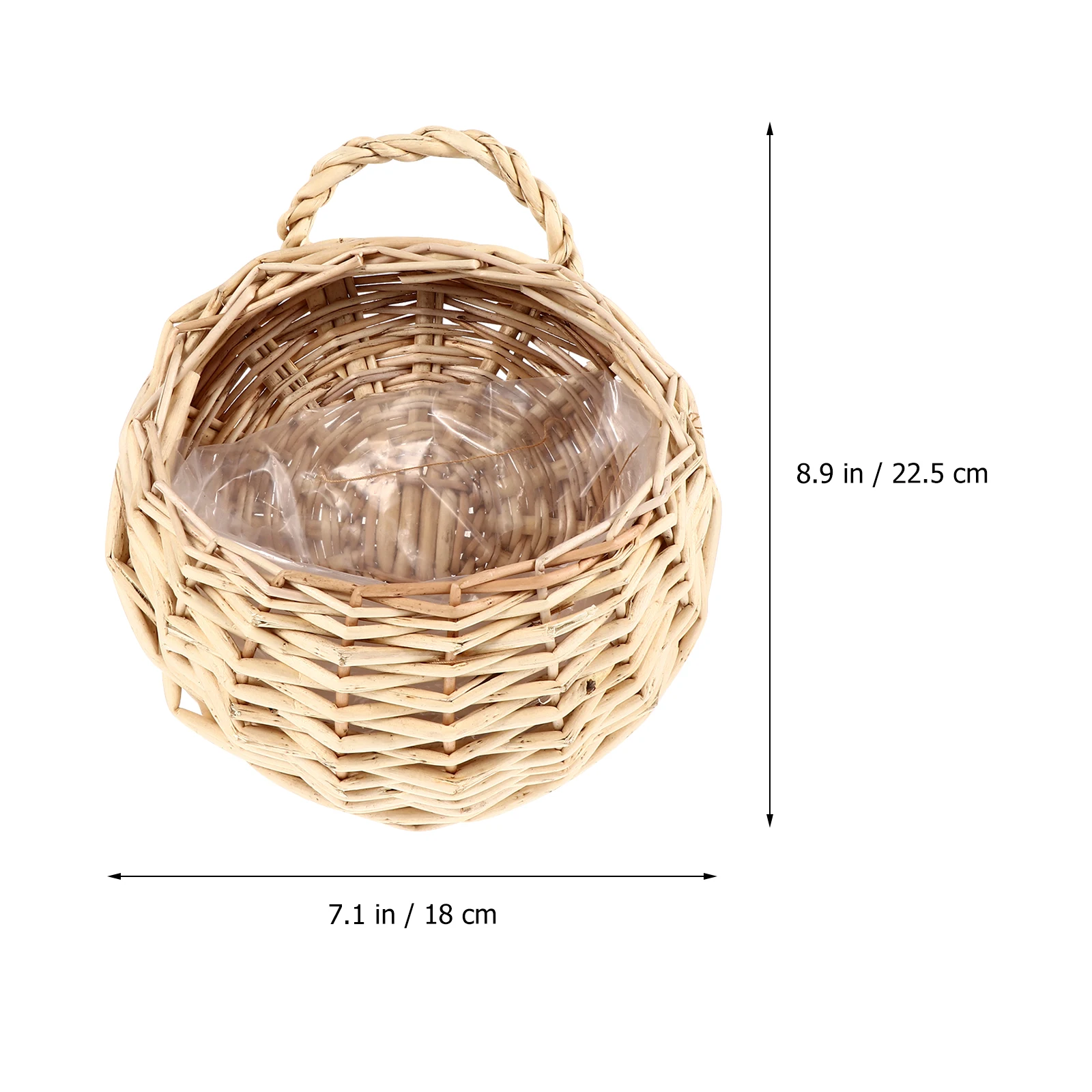 

Rattan Wall Hanging Planter Basket Modern Round Design For Indoor Outdoor Garden Decoration Plant Holder With Drainage Holes
