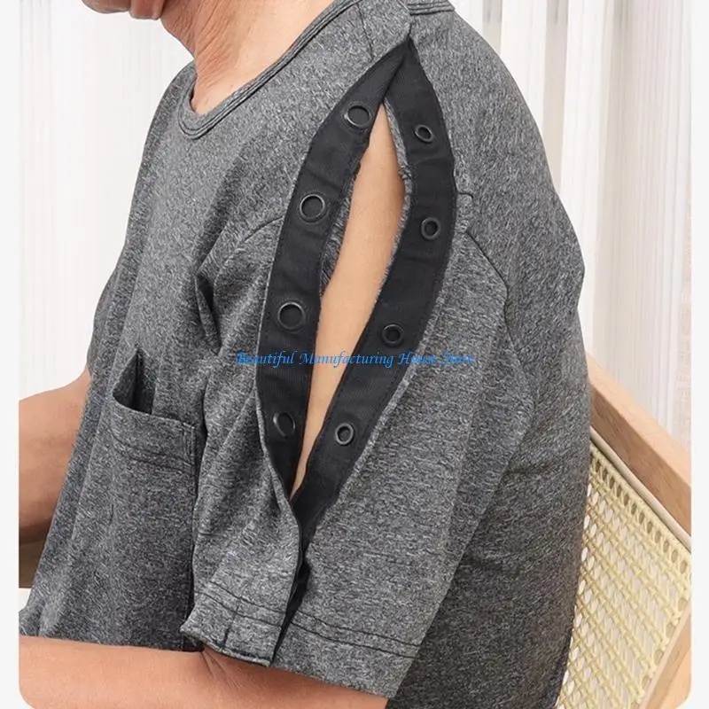 

E56A Post Surgeries/Dialysis Shirt Full Tear Away Chemo Port Access Shirt Unise