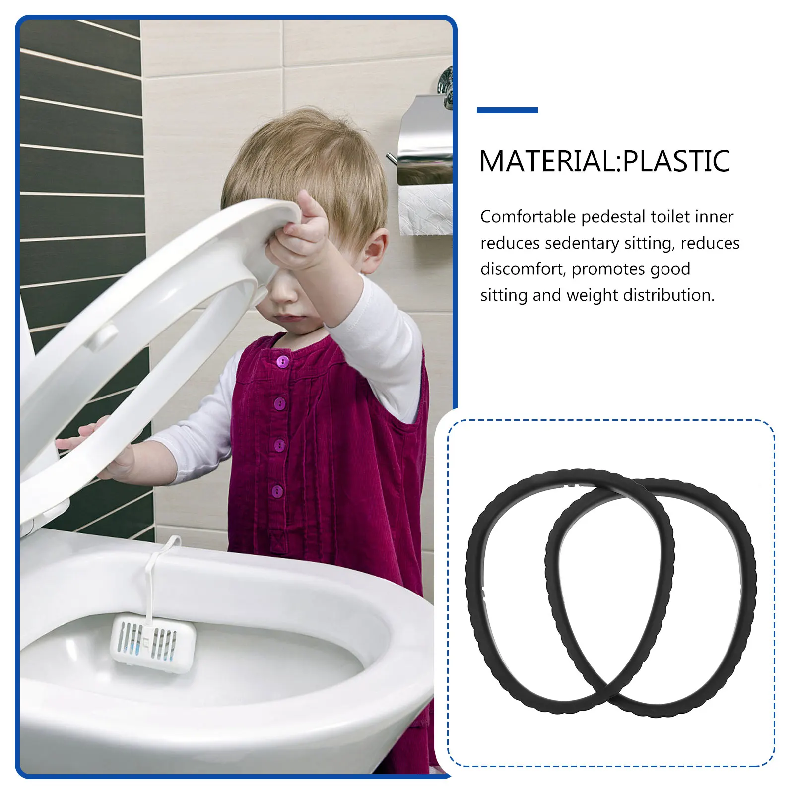 

2Pcs Elderly Commode Inner Fixing Ring Easy Install Durable Space Saving Multi Functional Bath Stool Accessory