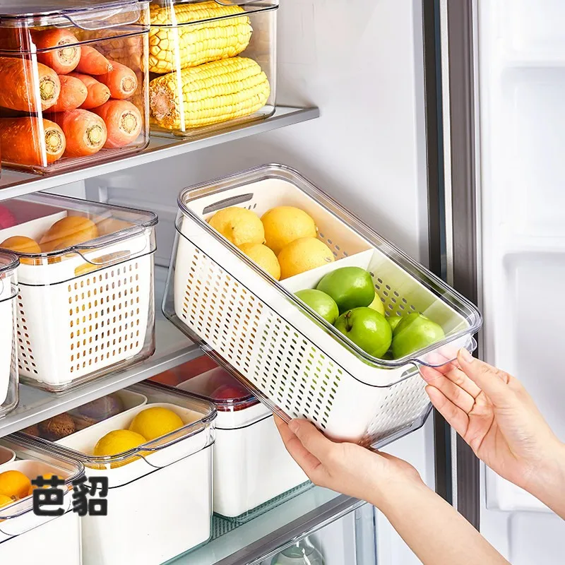 

Food Grade Fridge Storage Box Freshness Preservation Freezer Dumplings Box Kitchen Storage Sub-Box Pure Color Japanese Style