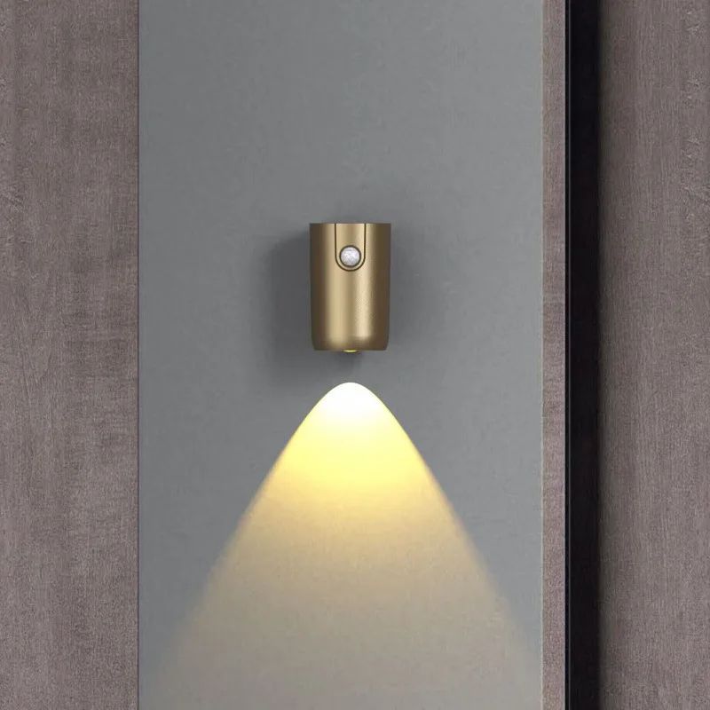 Human Body Induction USB Charging Magnetic Door Human Sensing Spotlights Lamp The Atmosphere Aisle Decorative Door Wall Lamp