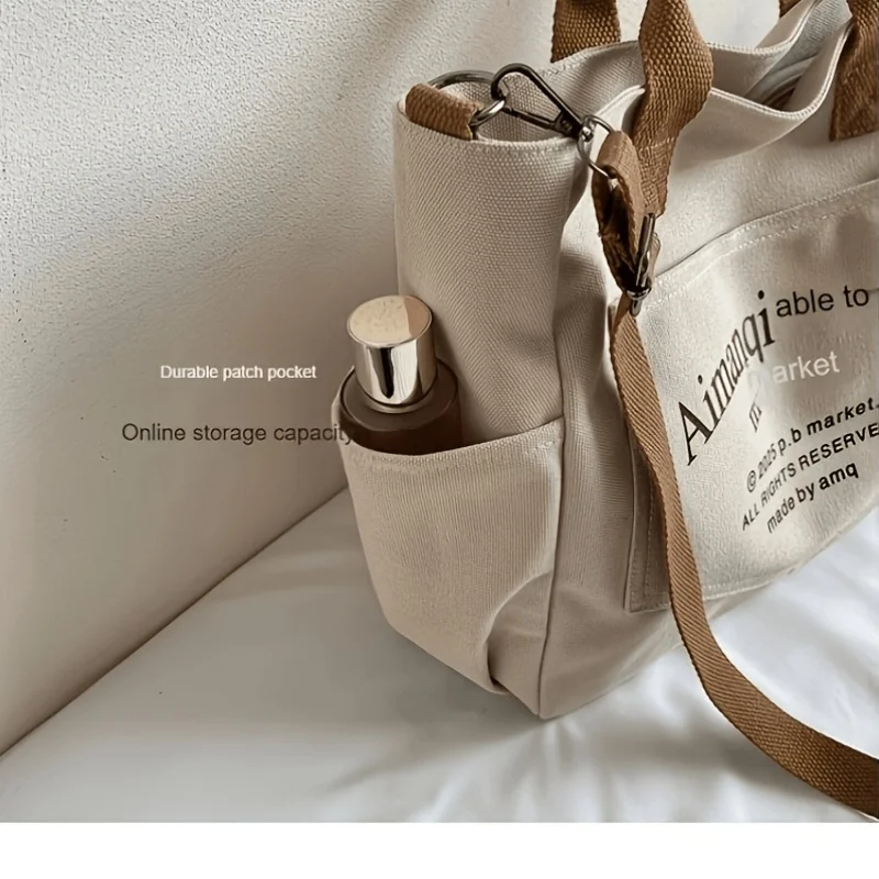Umhängetasche für den täglichen Gebrauch, Tragetasche, Umhängetasche, Originaldesign, Tasche aus verstärktem Canvas, Nischenserie, lässiger Stil, Stofftasche. – Detail 6