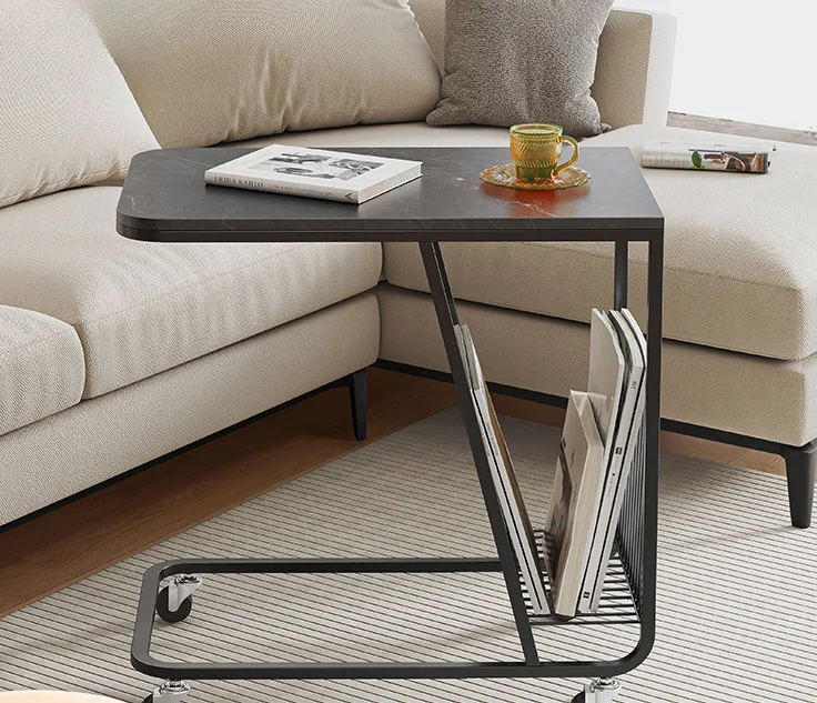 

Movable small coffee table, sofa side table, tea table, living room, square table, corner bedside table