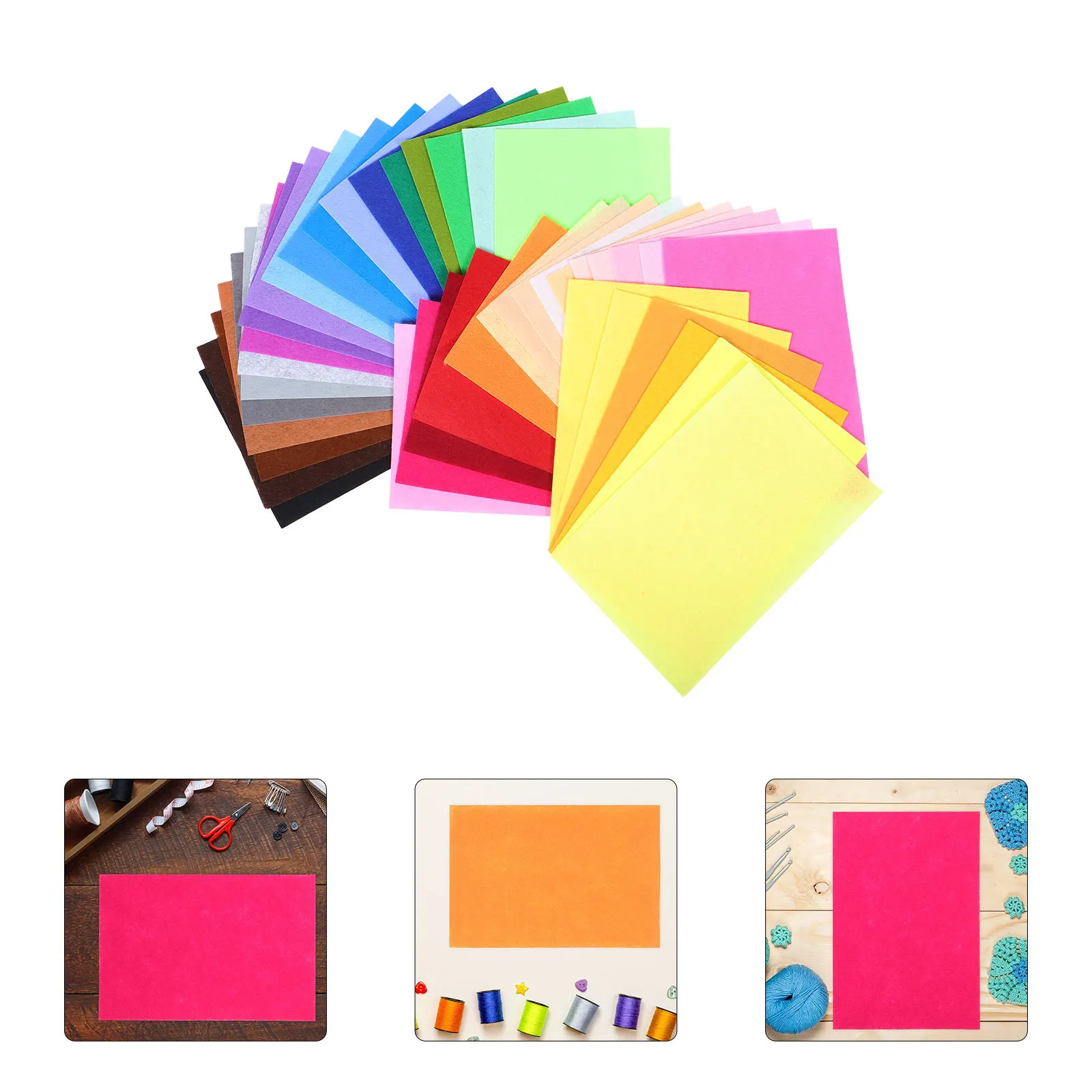 

HORIALENCE 40pcs Felt Sheets 1mm Thick Craft Fabric for Kids Projects School Patchwork Assorted Squares