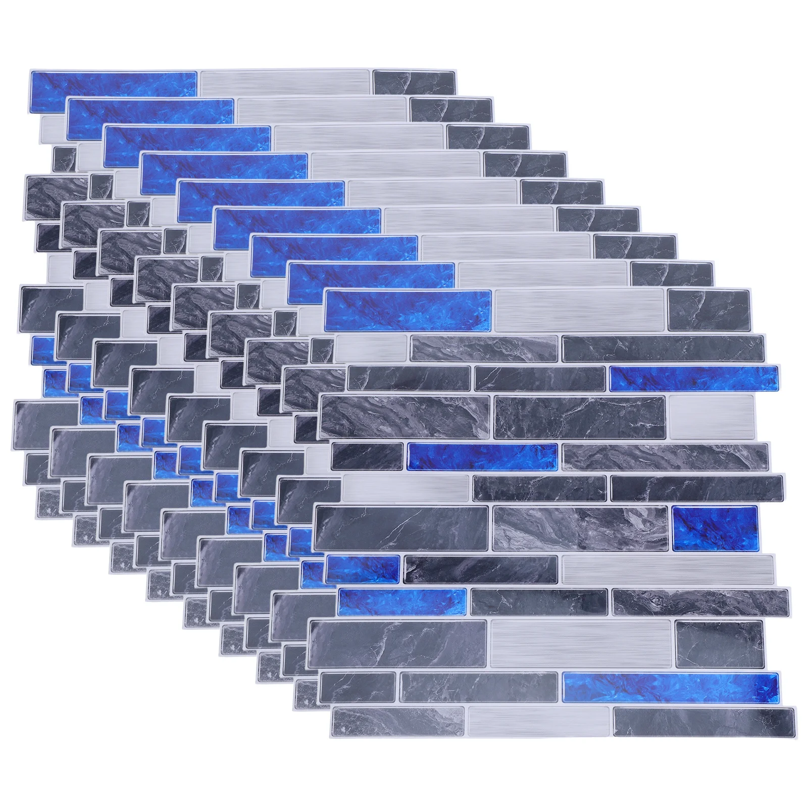 

10Pcs Marble Wall Stickers Waterproof PVC Self-Adhesive Tile for Kitchen Bathroom Backsplash Wall Decals Marble Peel and Stick