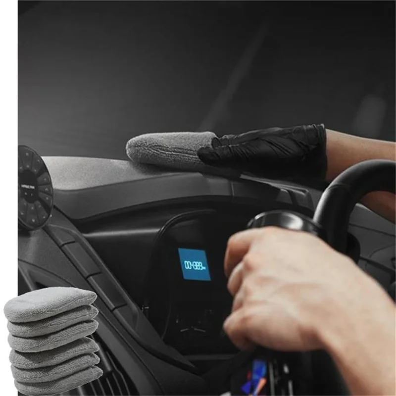 Auto Polierwachs Schwamm Weiche Mikrofaser Auto Wachs Applikator Handschuhe Schaum Applikator Pad für Auto Detaillierung Pflege Werkzeug 5/10 stücke