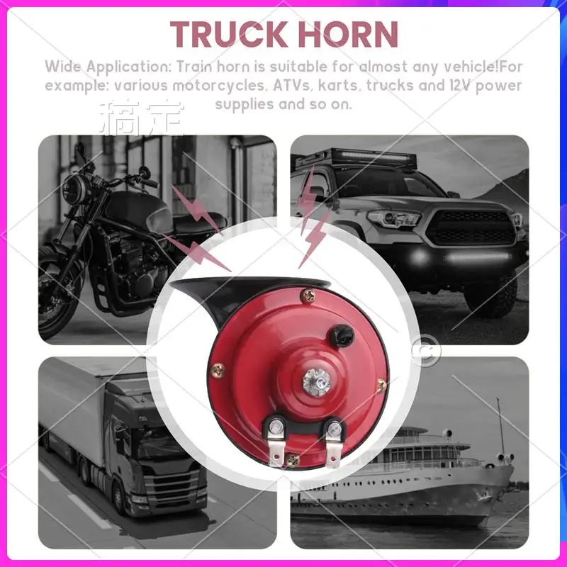 

NEW-300DB Super Loud Train Horn For Truck Train Boat Car Air Electric Snail Single Horn 12V Waterproof Motorcycle Horn