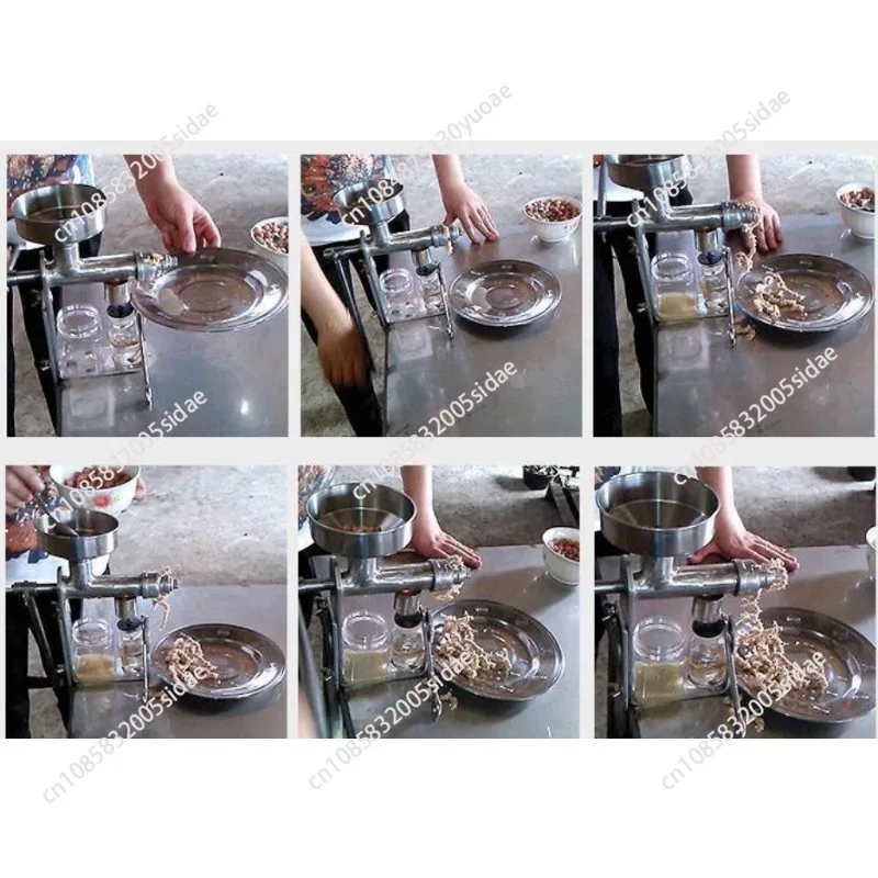 Household Small 304 Stainless Steel Hand‑cranked Oil Press for Olive Peanut Nut Seed Home Oil Processing Preparation