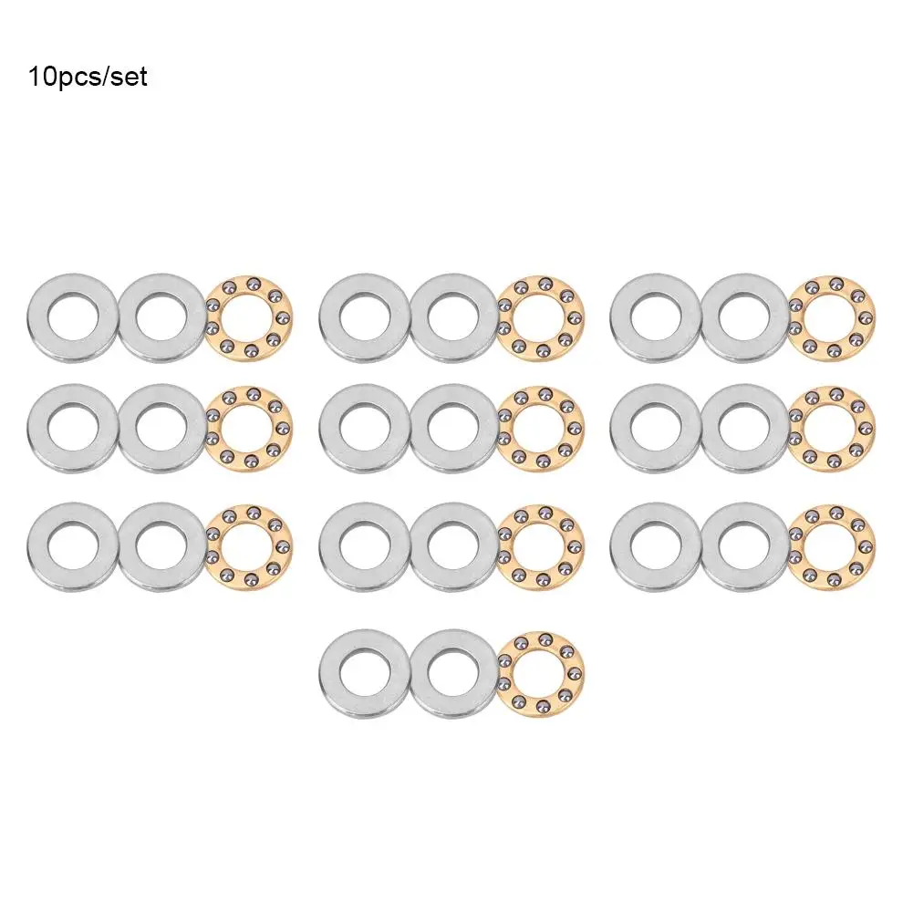 

High Miniature Thrust Ball Bearing Set Flat Steel 10pcs F5-10M 5x10x4mm