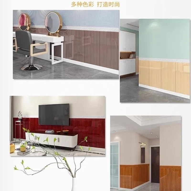 Tile-like Wood-grain Sticker Wall Decoration Waterproof and Moisture-proof Wall Panel, PVC Aluminum-plastic Board Wall Sticker