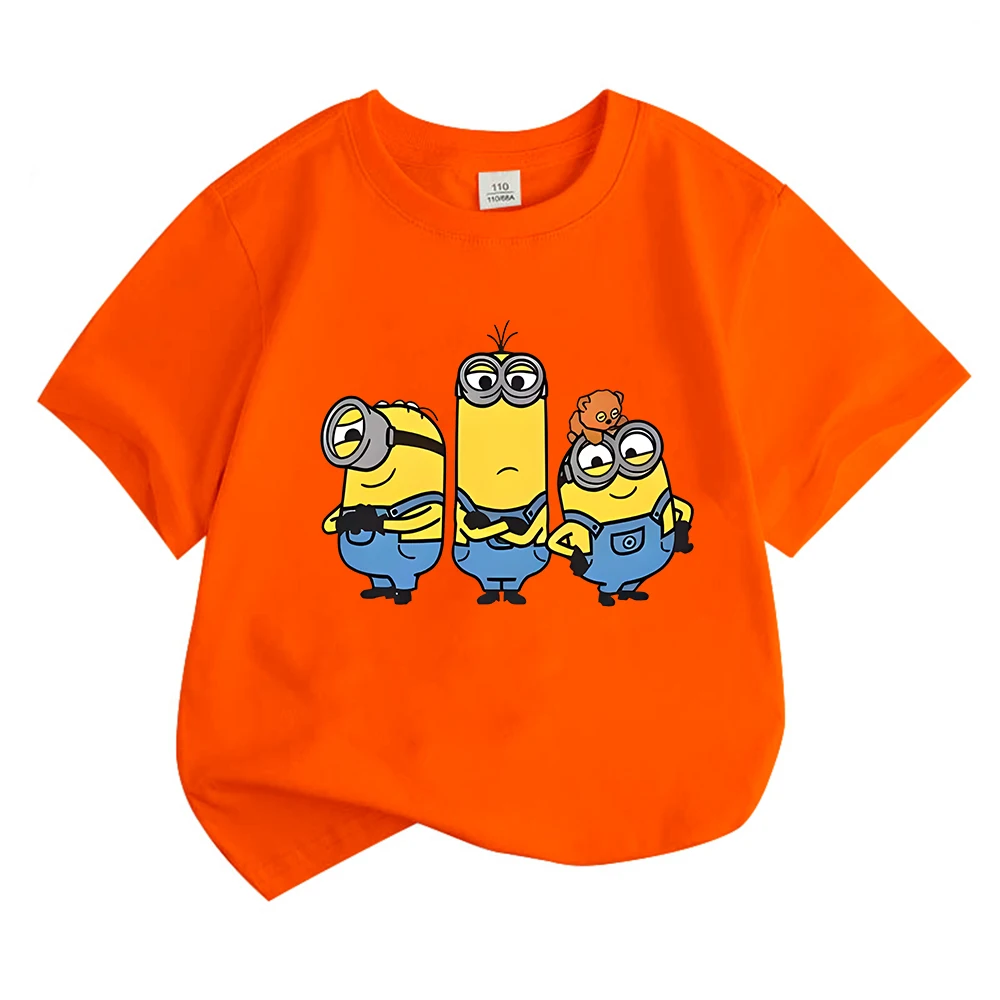 Camiseta de dibujos animados para niños y niñas, Camisa de algodón con cuello redondo, Tops casuales de manga corta de dibujos animados, Anime Bob Kevin, a la moda