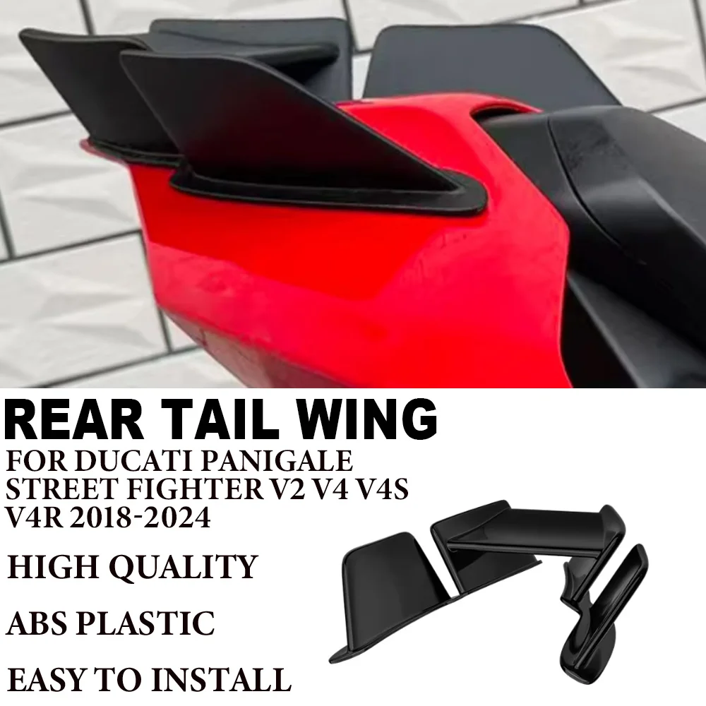 

Motorcycle ABS RearTail Wing Spoiler For DUCATI PANIGALE Street Fighter V2 V4 V4S V4R 2018-2024 Rear Fairing Side Winglet
