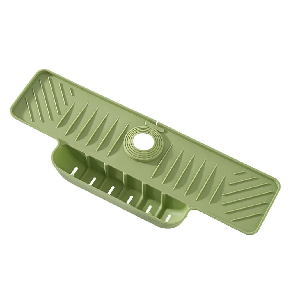 

Quick Dry Faucet Splash Pad Non Slip Slope Design Silicone Water-draining Mat Space-Saving Soft Surface Water Drip Catcher