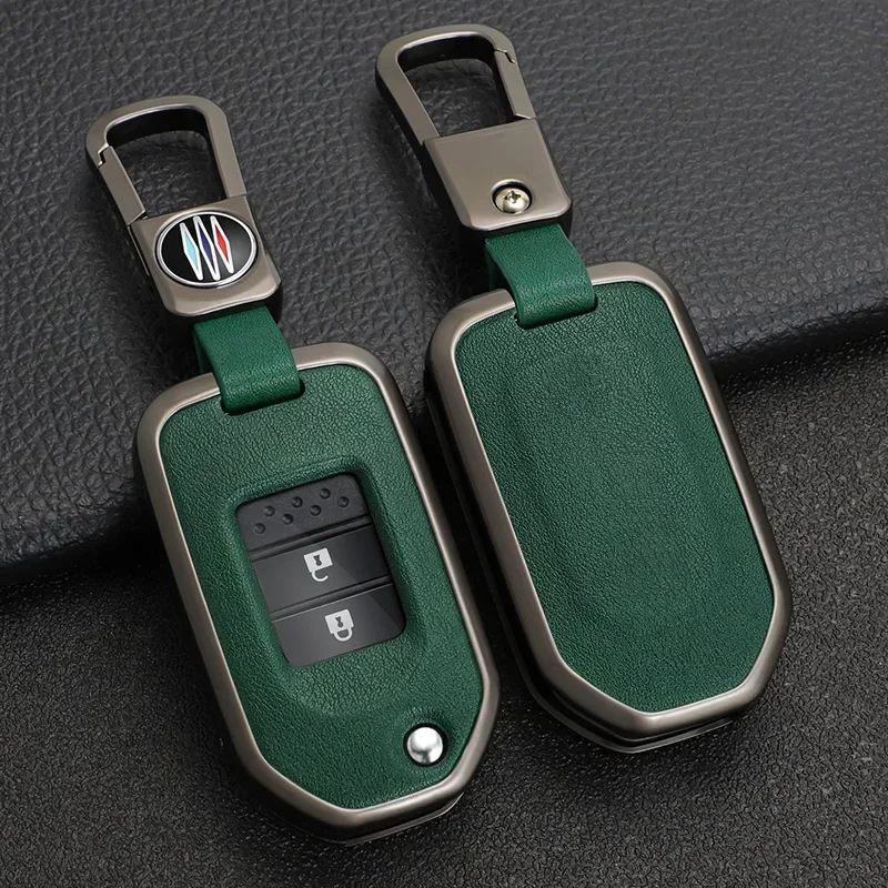 

Leather Car Remote Key Cover Case For Honda Civic Accord City Accord Odyssey CR-V XR-V HR-V Vezel Jade Jazz Crider Protect
