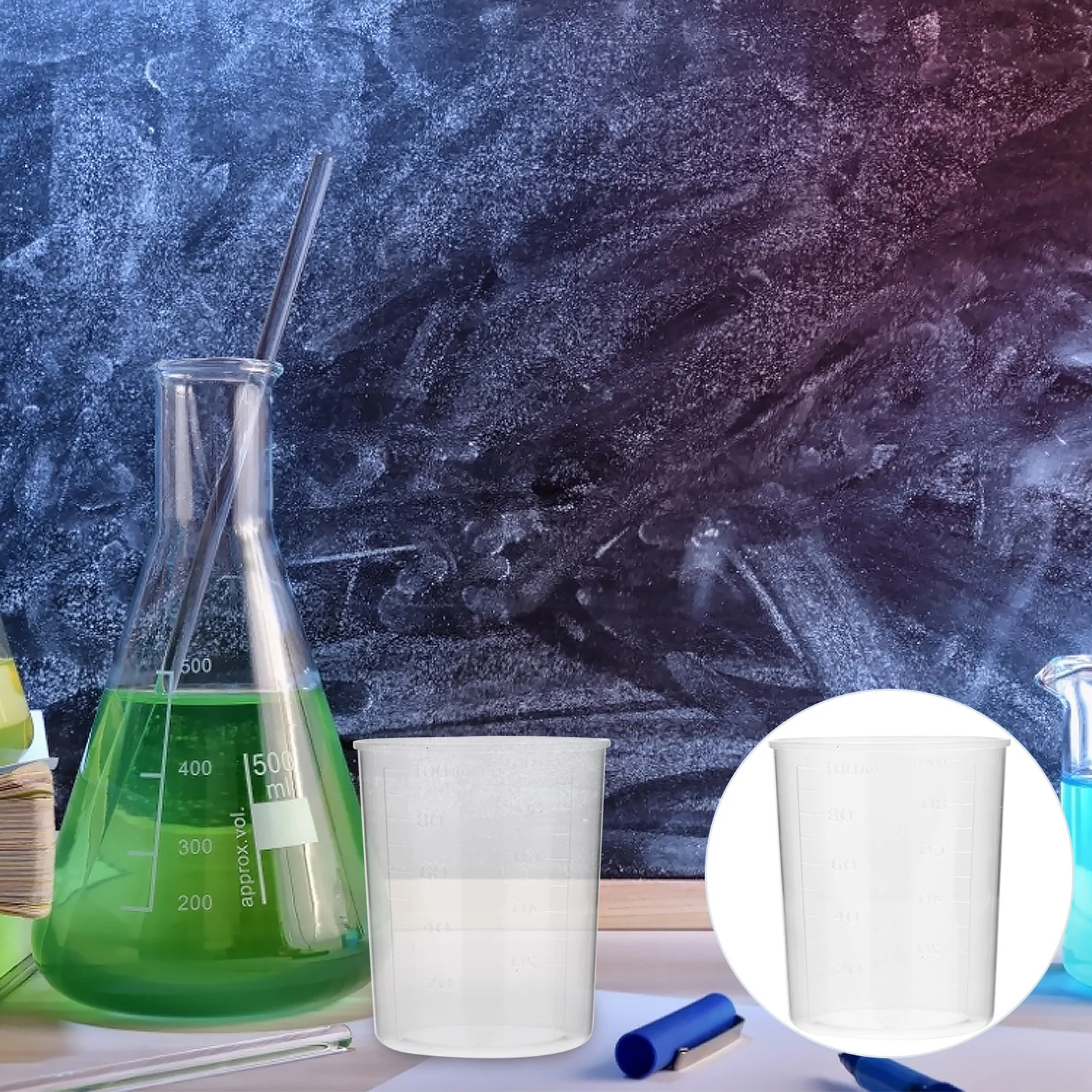 

50 шт., 100 мл, пластиковые мерные стаканы, прозрачные градуированные стаканы для выпечки, смешивания муки, молока, прозрачные весы, дизайн Easy Pour