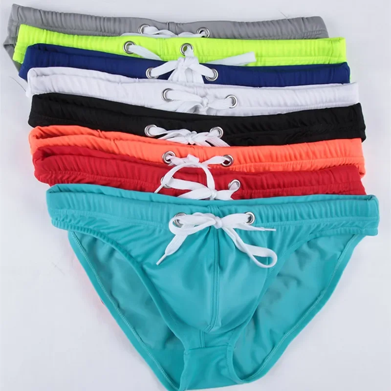 Sexy Swimsuits Men's Triangle Swimsuits Bikini Swimsuits Beach Swimsuits Non Slip Waist Shorts Sports Leisure Medium Elastic