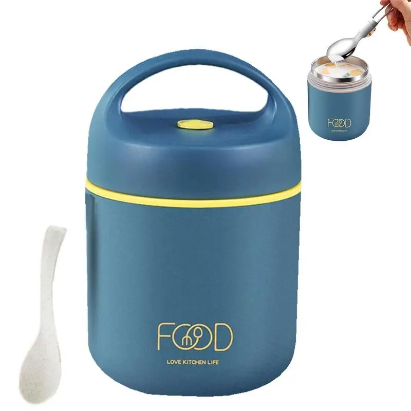 Stackable Thermal Containers 2-Tier Double Wall Vacuum Insulated Stainless Steel Lunch Thermos Thermal Containers Keeps Food Hot