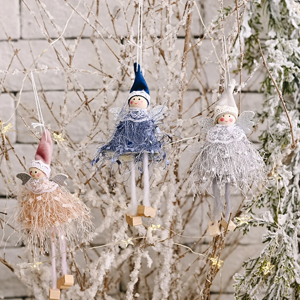 

6pcs Creative Angel Hanging Pendant Christmas Ornament Cloth Tree Wall Decor Bedroom Living Room Party Supplies Decoration Yard