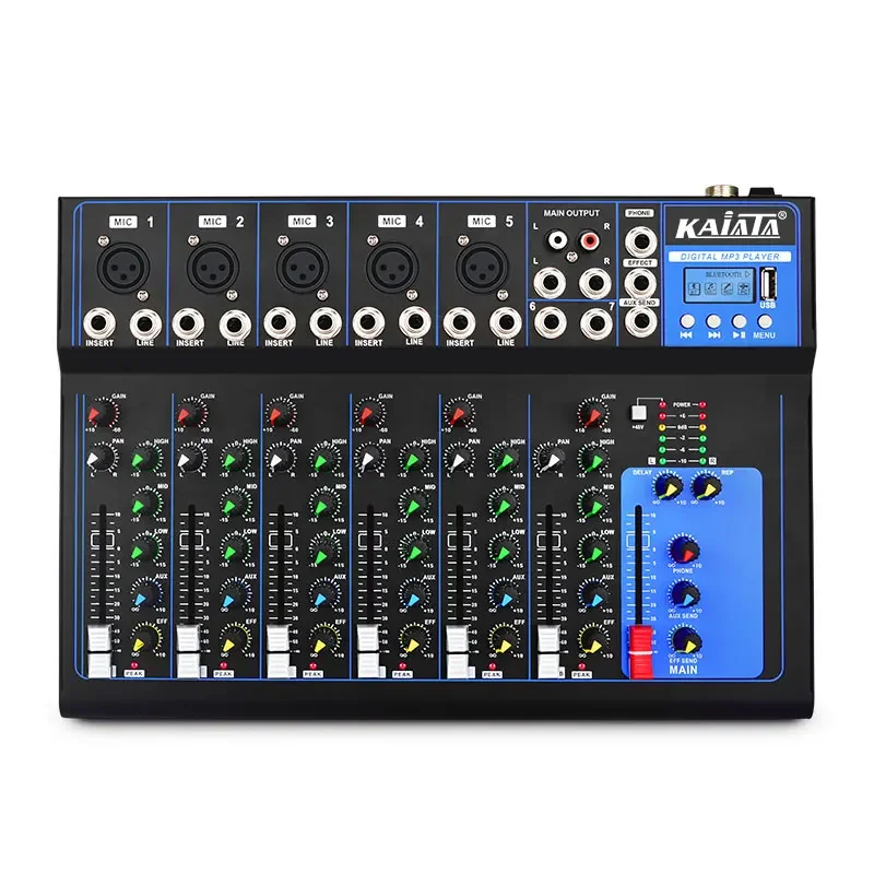 F7- MB-A 5 Channel Sound Audio Console Mixer Stage Controller Digital DJ Console Home KTV Audio Mixer