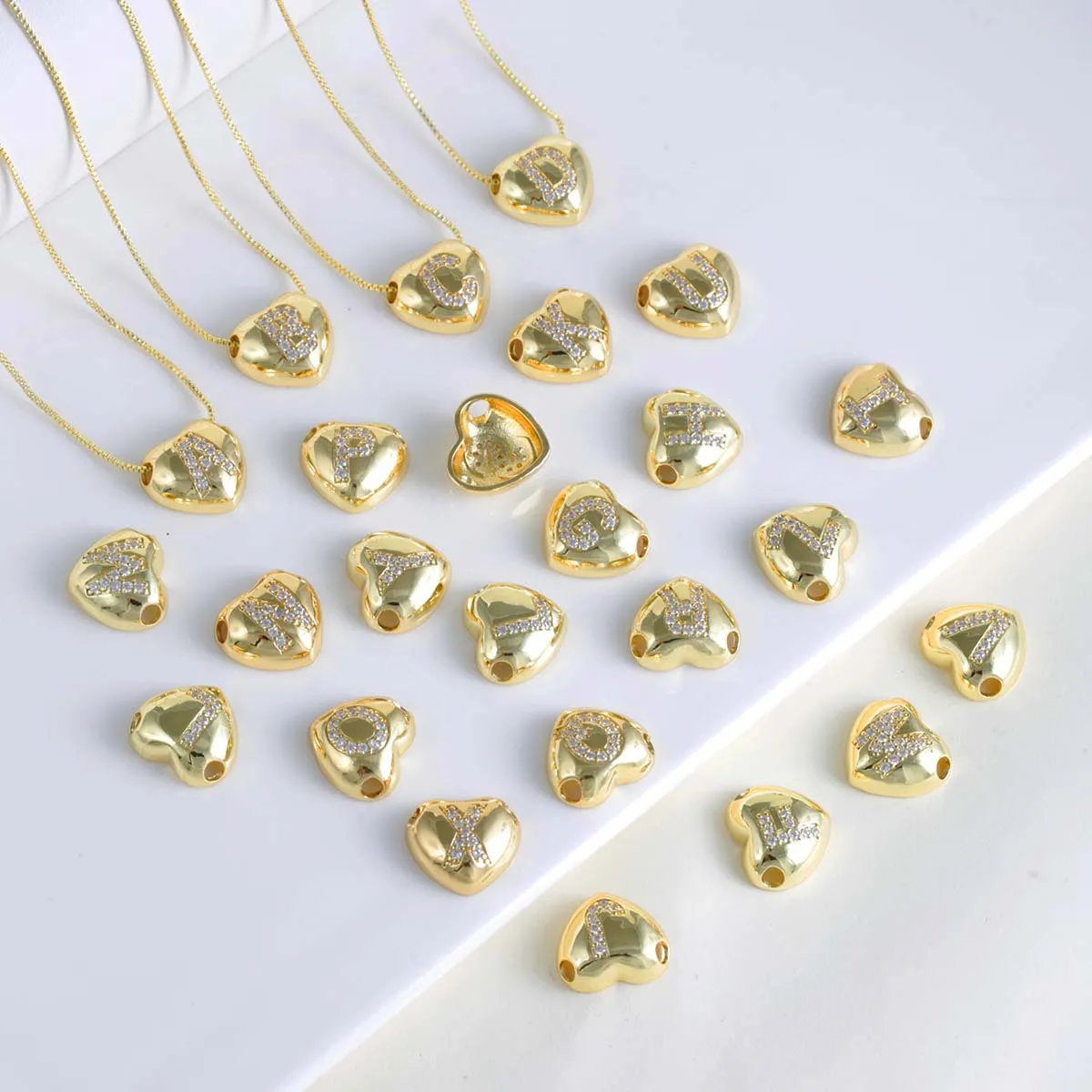 

26Pcs/Gold Silver Color Alphabet Necklace Simple Copper Zircon 26 English Letters Pendant Adjustable Men Women Charm Jewelry