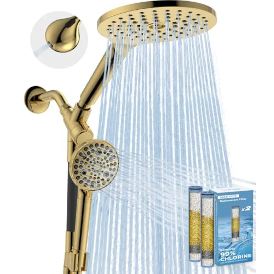 

Dual Filtered Rain Shower Head Combo High Pressure Handheld Shower Head with Adjustable Bar - Rainfall Shower Head And Showerhe