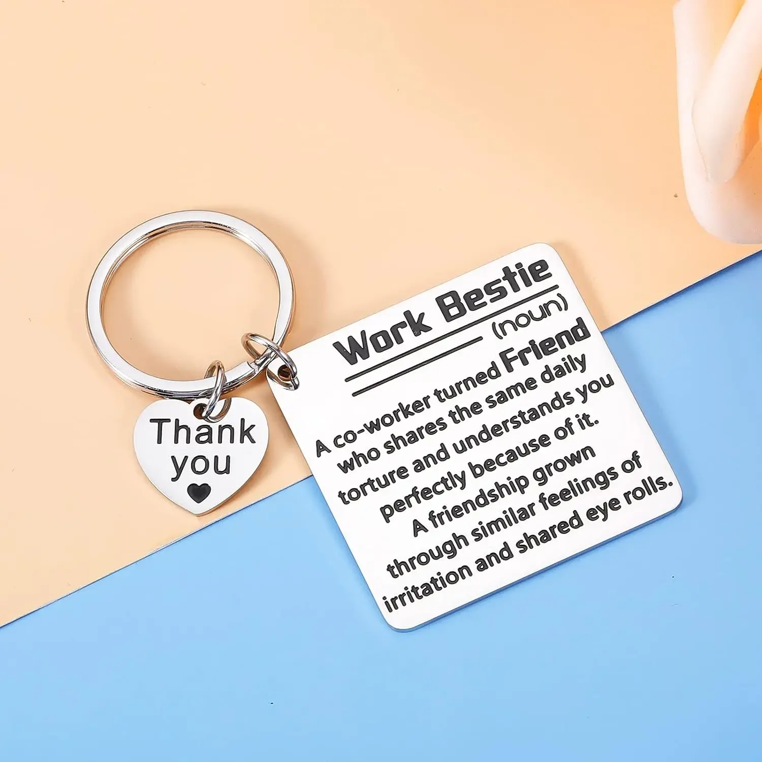 Work Bestie Keychain Thank You Gifts for Female Friends Coworker Boss Lady Colleague Leaving Going Away Appreciation Present