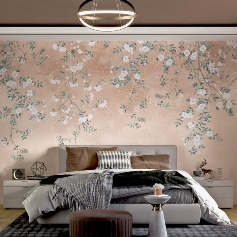 

Custom 3D Mural Wallpaper Hand-Painted Magnolia Gonghuabi Flower And Bird Design New Chinese Decorative Background Wall Art
