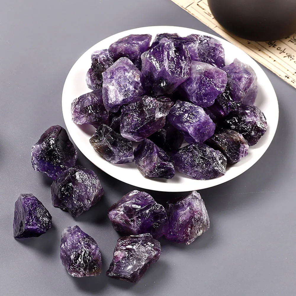 Natürliche Amethyst-Rohsteine, Unbearbeitete Heilkristalle für DIY-Trommelbrunnen, Steindekoration – Detail 1
