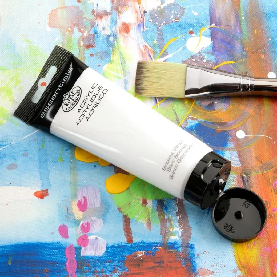 3 Pack Blockout White Acrylic Paint 120ml for Artistic Applications High Coverage and Fast Drying Formula Ideal for Crafting Pa