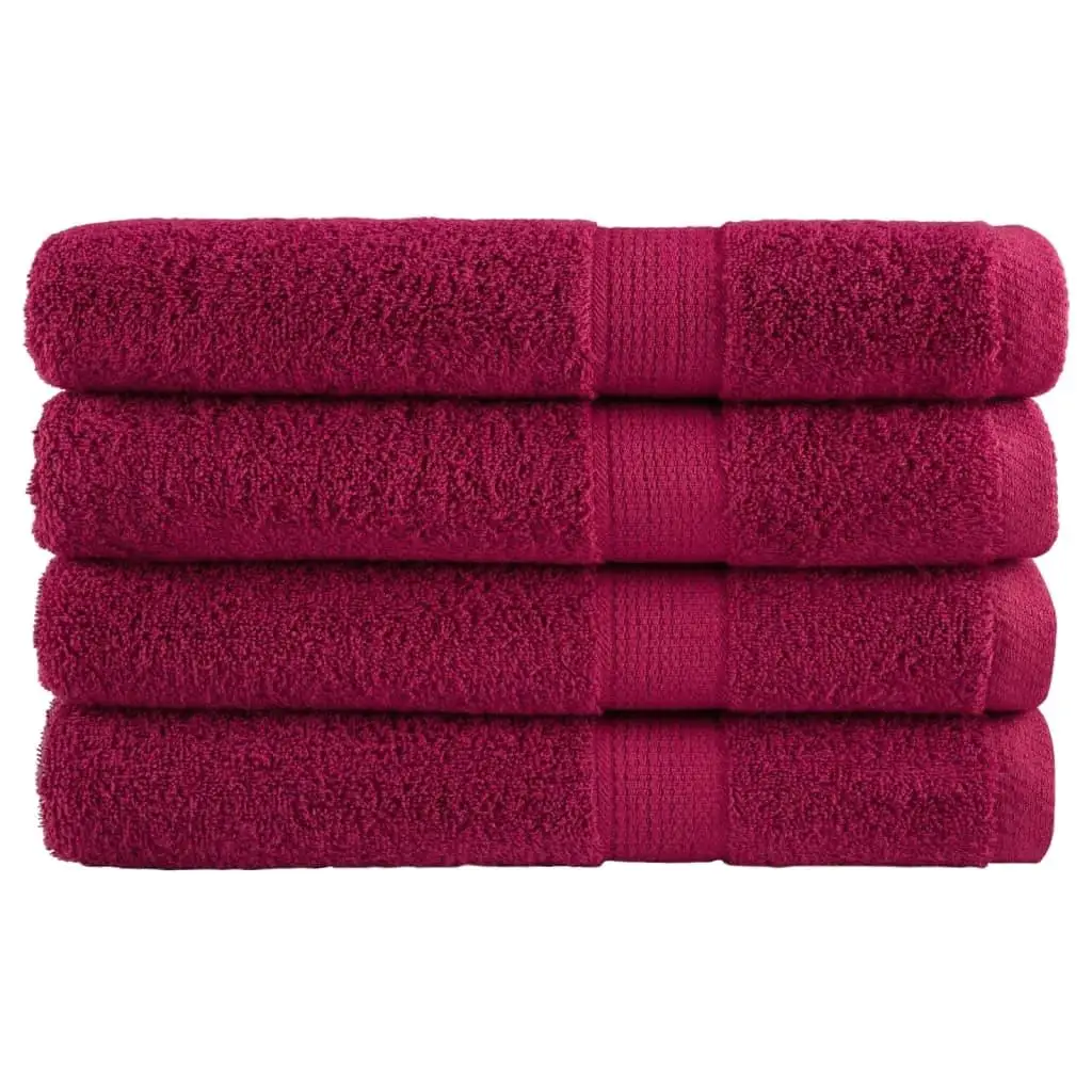 High-Quality SOLUND Sauna Towels Set of 4 - Bordeaux 80x200cm, 600gsm Luxury Comfort