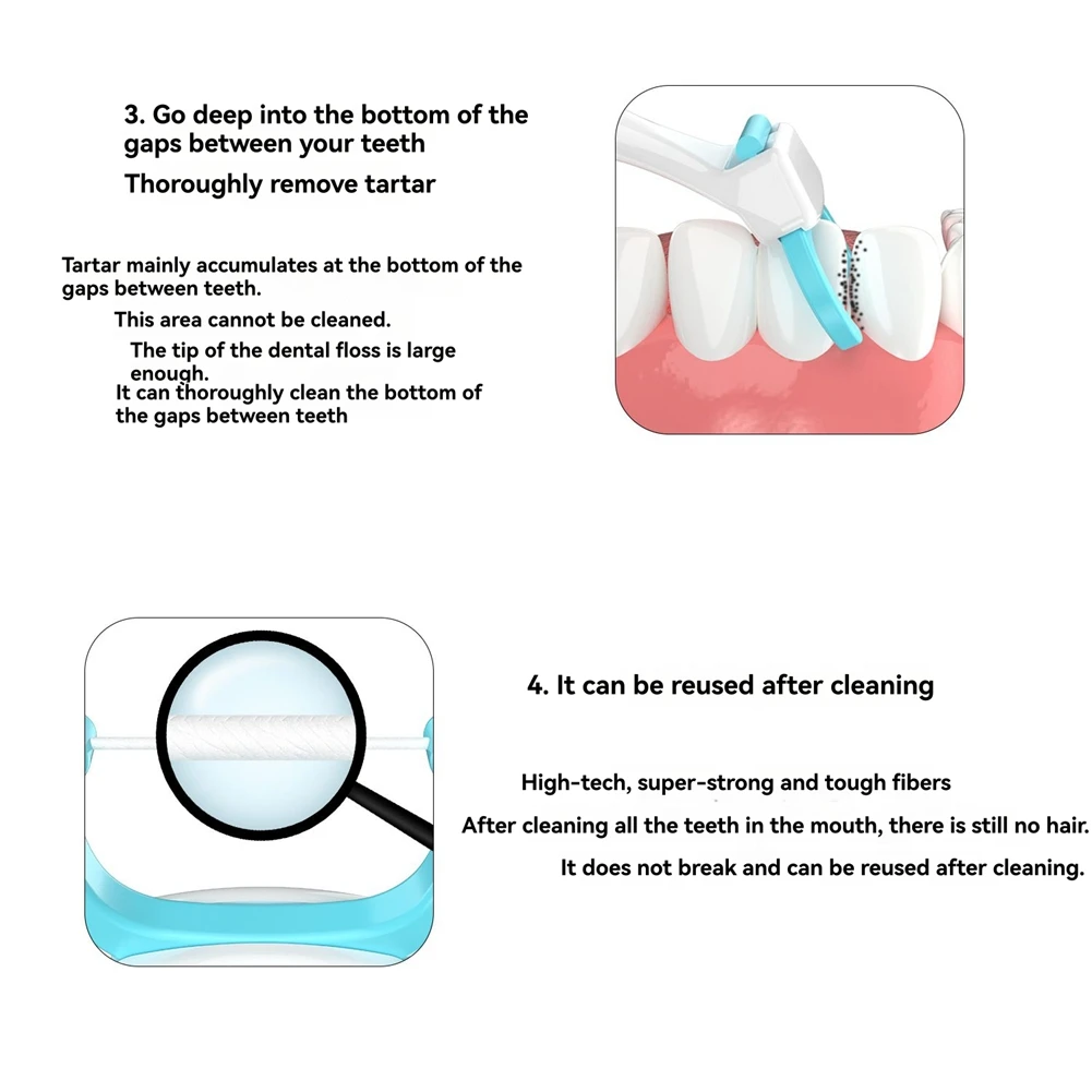 

A99G-Compatible For Sonicare Electric Toothbrush Handle Replacement Flosser Brush Heads, 50Pcs Floss Picks