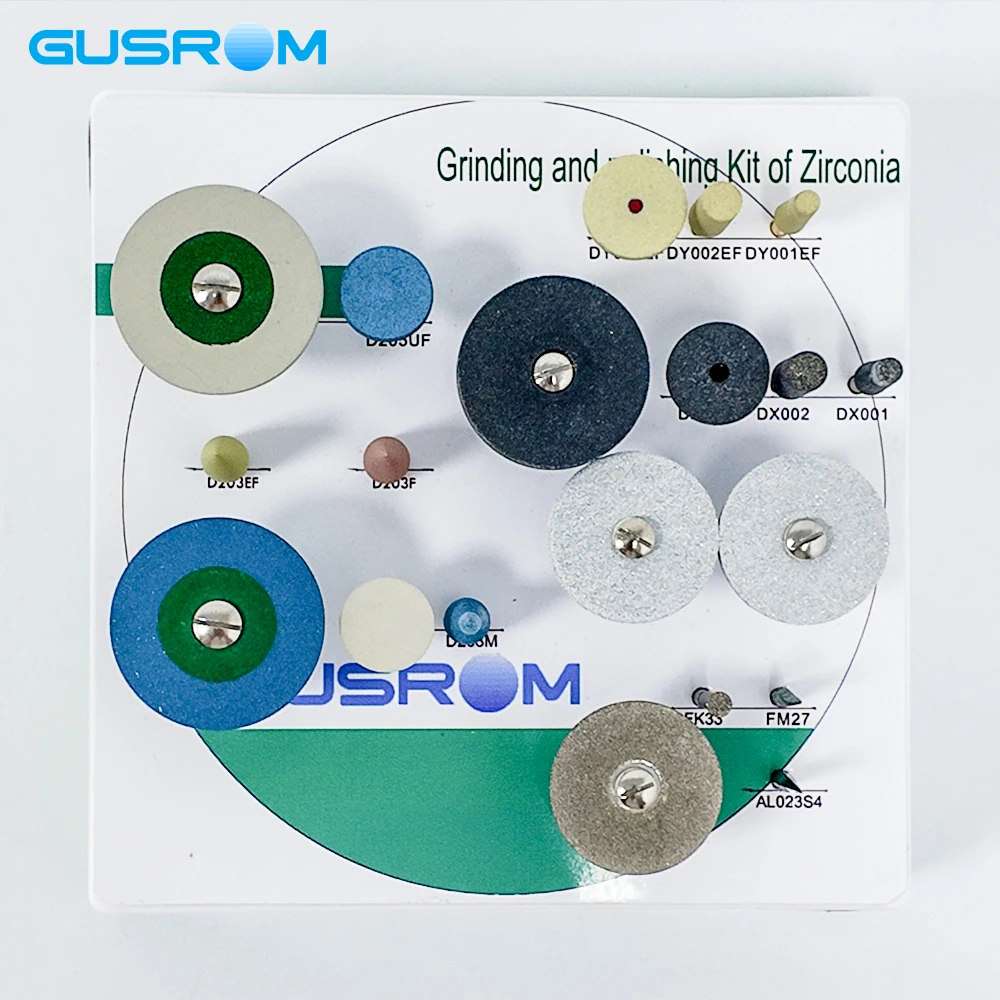 GUSROM 20-teiliges Dental-Zirkonoxid-Polierfräser-Set mit HP-Schaft, Dentallabor-Schleifkit für Emax Keramik, hochpräzise Rotationswerkzeuge – Detail 2