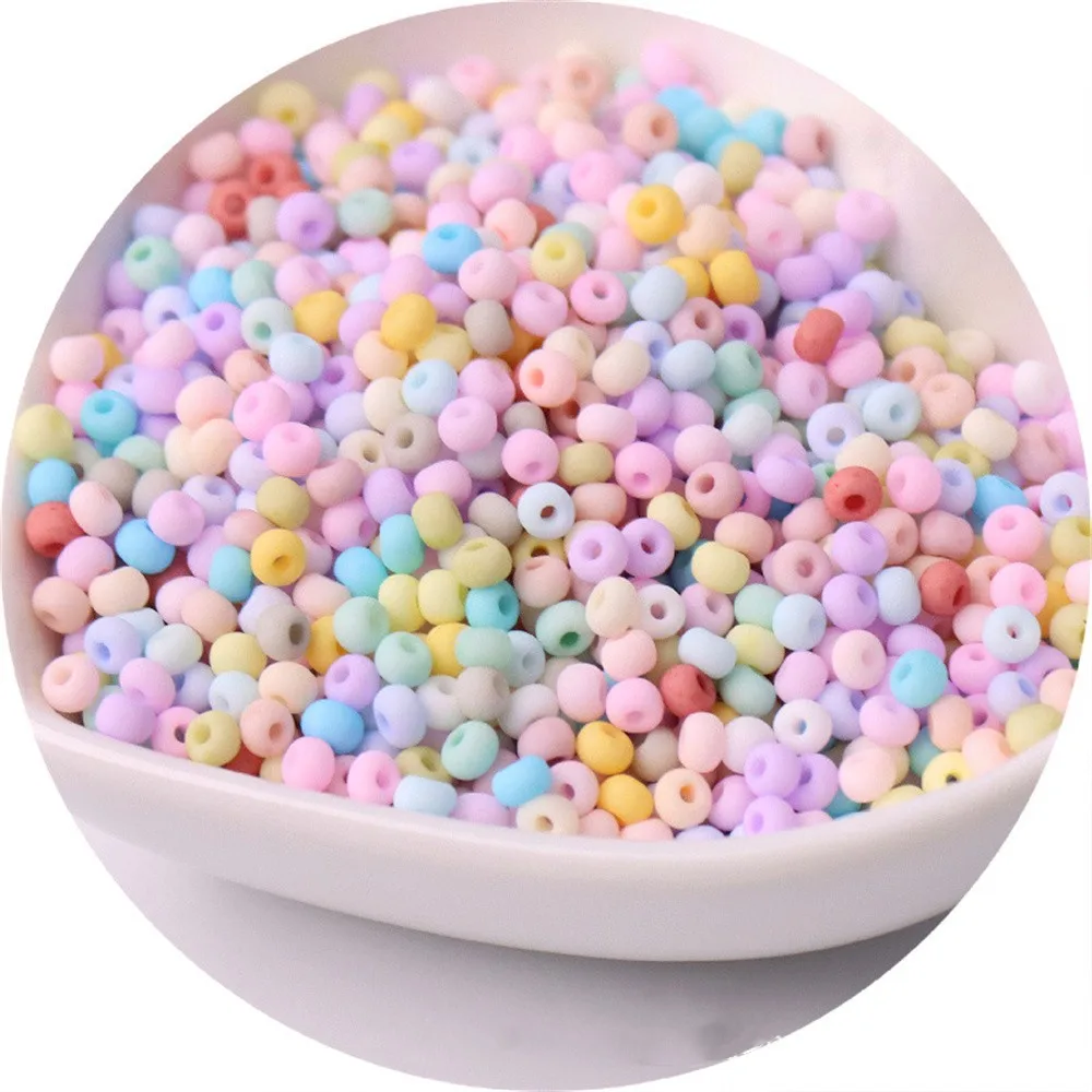 2/3/4mm Imitation Czech Macaron Solid Color Frosted Uniform Glass Seed Beads Loose Spacer Beads For Bracelet DIY Jewelry