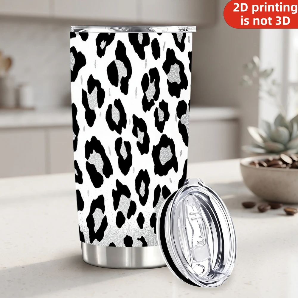 20oz Black Silver Glitter Leop - Tumbler 20Oz White review and price