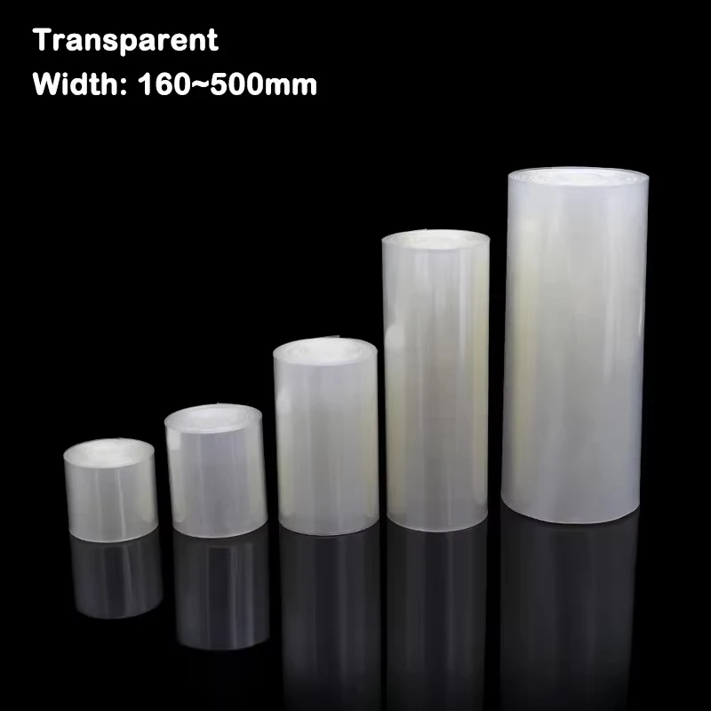 

Transparent 160mm~500mm 18650 Battery Pack PVC Heat Shrink Tube 1M~10M Insulated Protection Film Wrap lithium Case Cable Sleeve