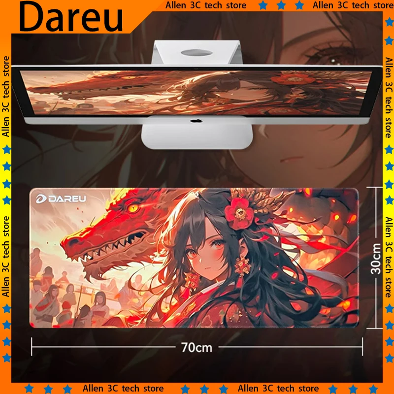 Dareu Muismat Draak Meisje 300X700Mm Grote Fps Esports Anime Bureaumat Gaming Muismat Pc Gamer Toetsenbord Muis Matten