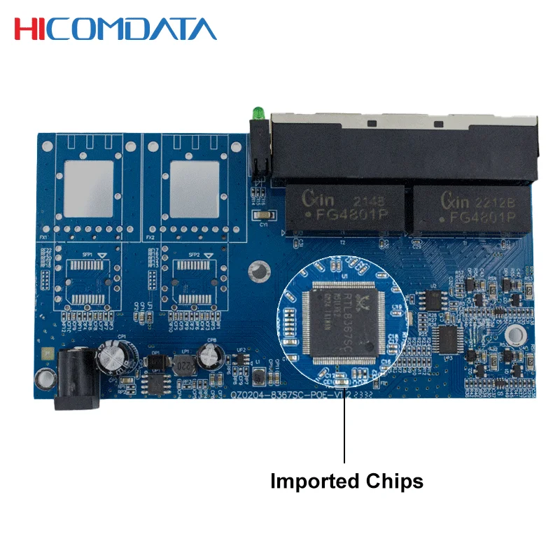 イーサネットスイッチ,ファイバーコンバーター,メディアトランシーバー,PCB,2G 4E, SC,20km, 20km